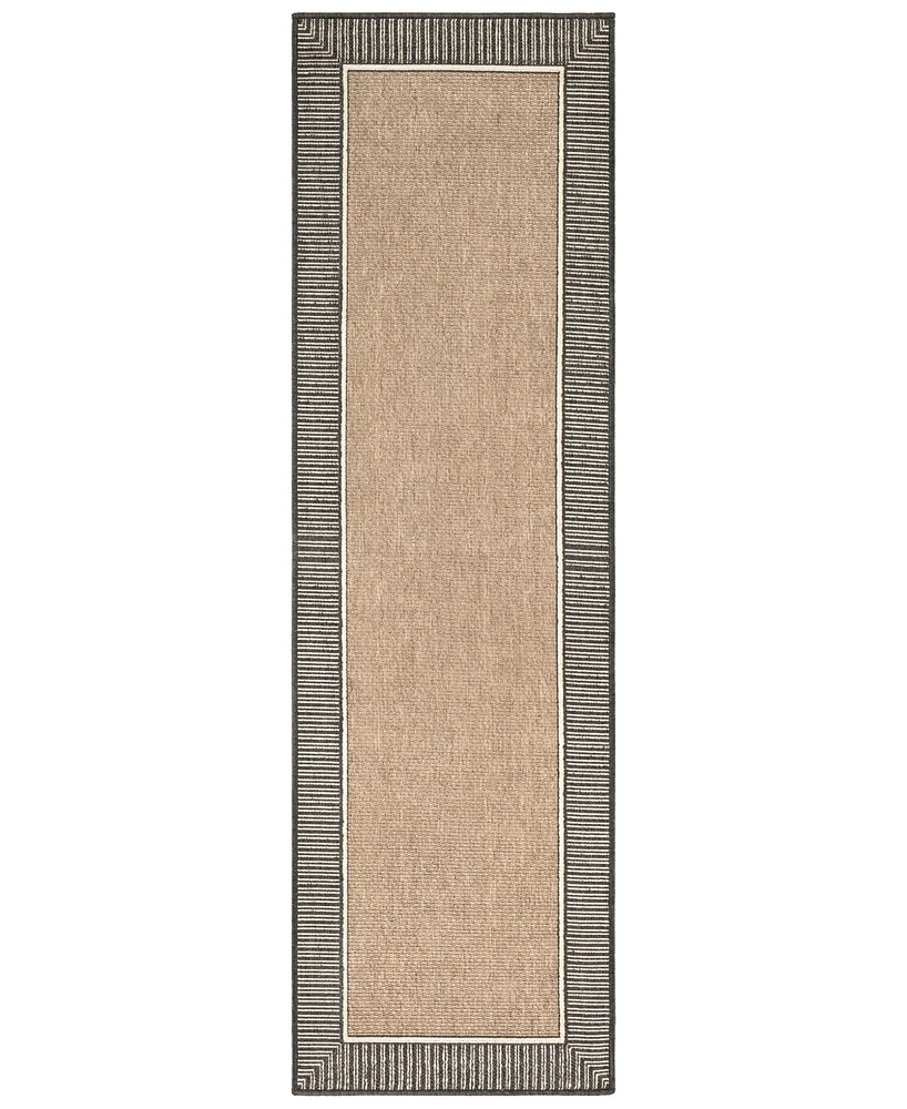 Livabliss Alfresco Alf-9684 Camel 2'3" x 7'9" Runner Area Rug, Indoor/Outdoor