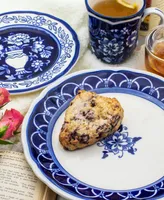 Euro Ceramica Blue Garden 16 Pc. Dinnerware Set, Service for 4