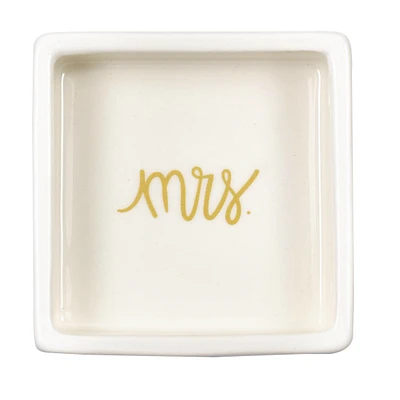 Coton Colors by Laura Johnson Mr. and Mrs. Square Trinket Bowl Set/2