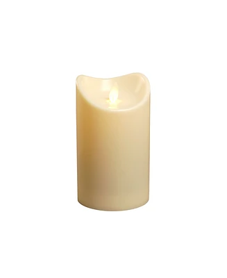 Lumabase 5" Cream Battery Operated Led Candle with Moving Flame