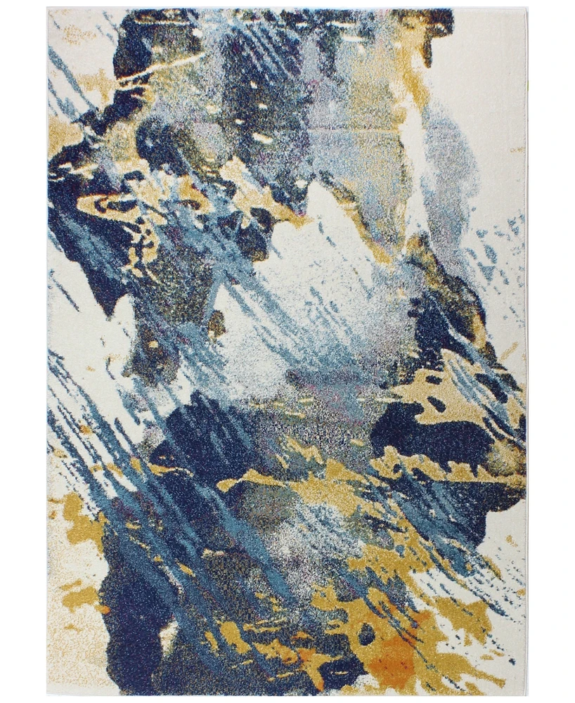 Bashian Medley 5341A Ivory/Blue 3'6" x 5'6" Area Rug