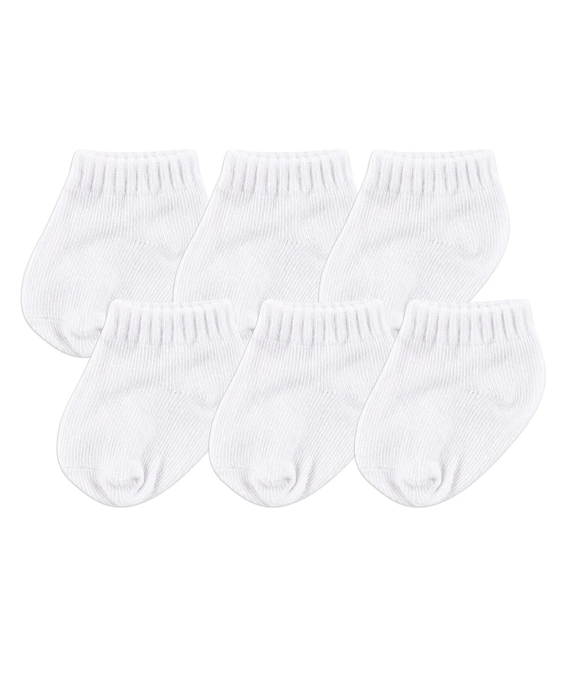 Luvable Friends Baby Boys Unisex Six Pair Ultra-Low Footies