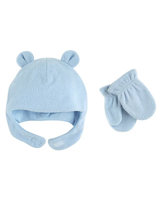 Luvable Friends Toddler Boys Plush Bear-Style Hat and Glove Collection
