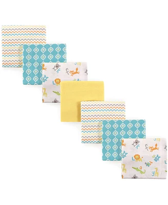 Luvable Friends Unisex Gentle Flannel Receiving Wraps 7-Piece Set