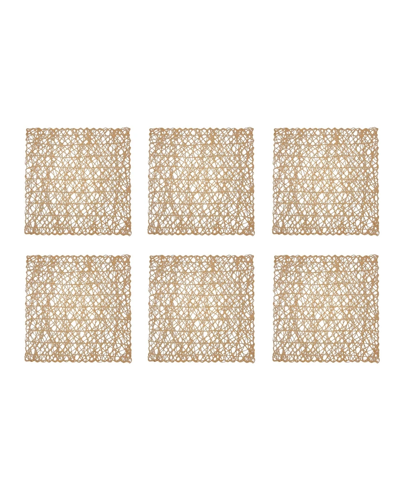 Woven Paper Square Placemat, Set of 6