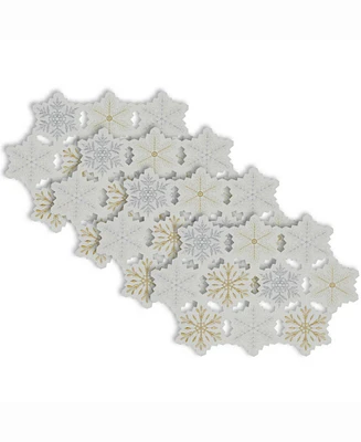 Design Imports Placemat Embroidered Snowflake, Set of 4
