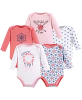 Yoga Sprout Baby Girls Multipack Five Long-Sleeve Bodysuits