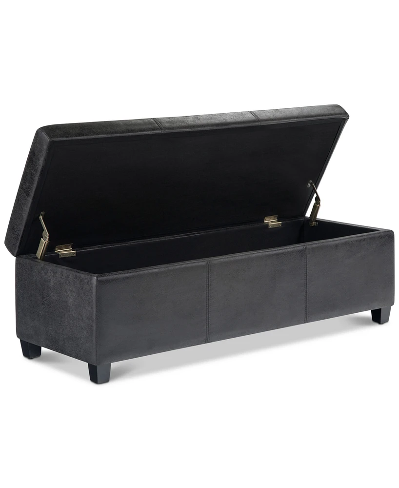 Avalon Contemporary Rectangle Storage Ottoman Bench