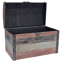 Household Essentials Large Weathered Wooden Storage Trunk
