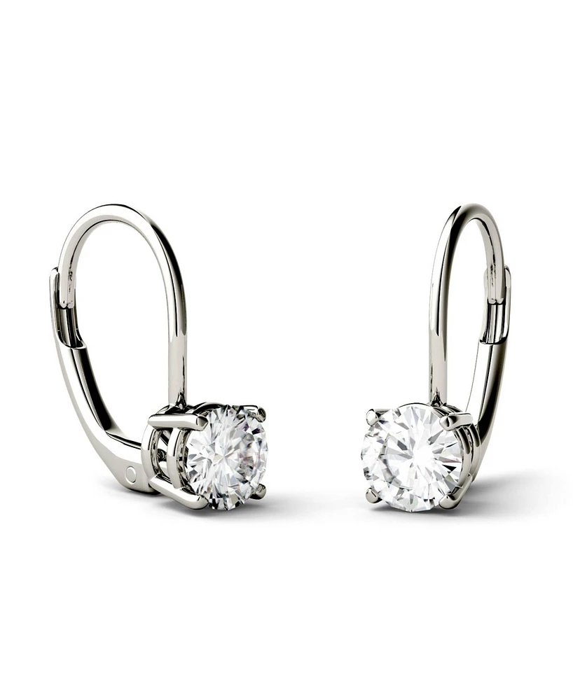 Moissanite Leverback Earrings (1 ct. t.w. Diamond Equivalent) 14k white or yellow gold