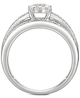 Cubic Zirconia Bridal Ring Sterling Silver