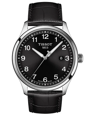 Tissot Men's Swiss Gent Xl Black Leather Strap Watch 42mm