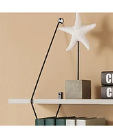 Danya B. Contemporary Two Level Shelving System with Black Wire Brackets