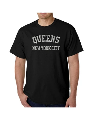 La Pop Art Mens Word T-Shirt - Queens Ny Neighborhoods