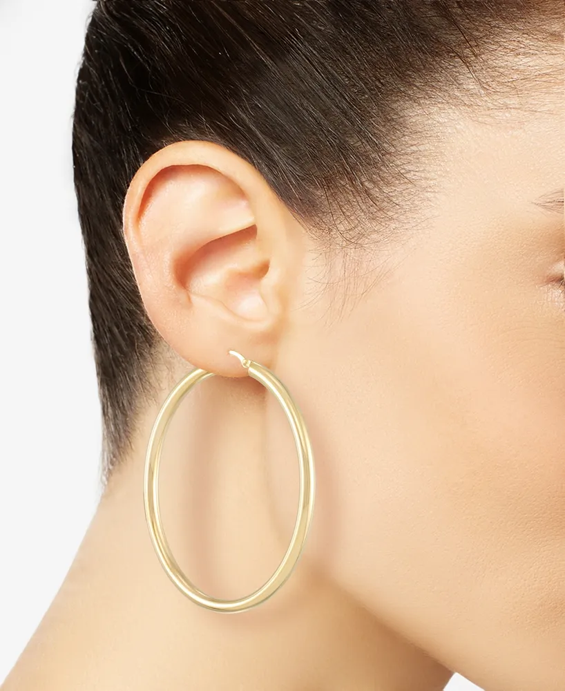 Simone I. Smith Polished Hoop Earrings in 18k Gold over Sterling Silver