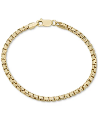 Box Link Chain Bracelet in 14k Gold-Plated Sterling Silver