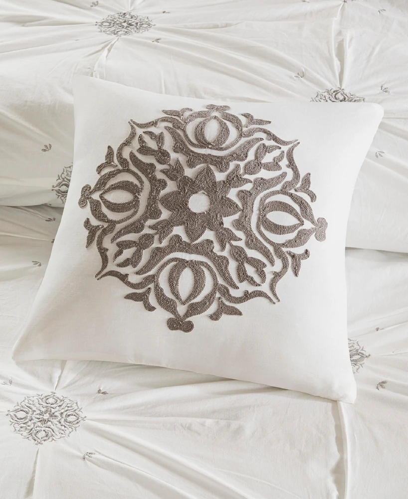 Madison Park Malia Embroidered Cotton 4-Pc. Duvet Cover Set, King/California King