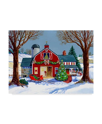 Geraldine Aikman 'The Red Sleigh Barn' Canvas Art - 32" x 24"