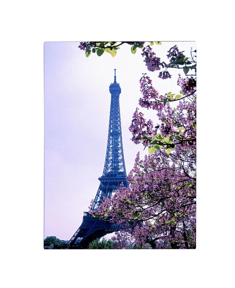Kathy Yates 'Eiffel Tower with Blossoms' Canvas Art - 24" x 16"