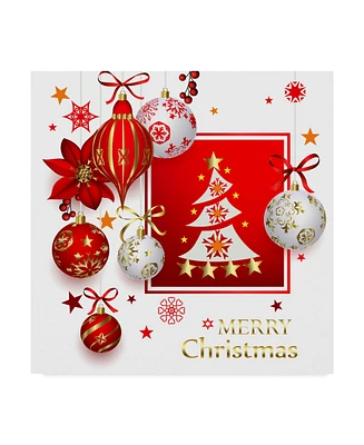 Maria Rytova 'Christmas Bright Composition' Canvas Art - 14" x 14"