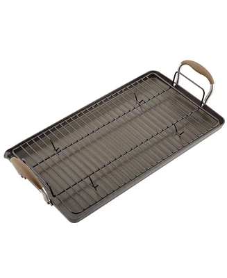Anolon Advanced Home Hard-Anodized Nonstick Double Burner Griddle, 10" x 18"