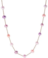 Effy Multicolor Cultured Freshwater Pearl (5-1/2mm) 18" Collar Necklace in 14k Rose Gold