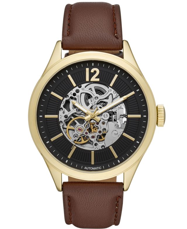 Folio Mens Brown Strap Automatic Watch 46mm