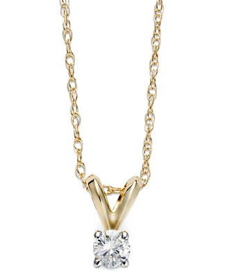 Diamond Accent Pendant Necklace in 10k Gold