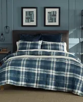 Nautica Crossview Plaid Microsuede 2 Piece Comforter Set, Twin/Twin Xl