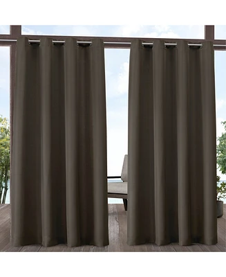 Exclusive Home Indoor/Outdoor Solid Cabana Grommet Top Curtain Panel Pair, 54" x 96"