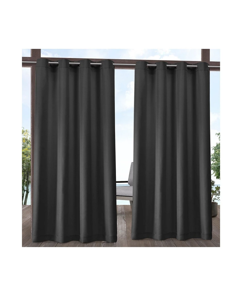 Exclusive Home Indoor/Outdoor Solid Cabana Grommet Top Curtain Panel Pair, 54" x 96"