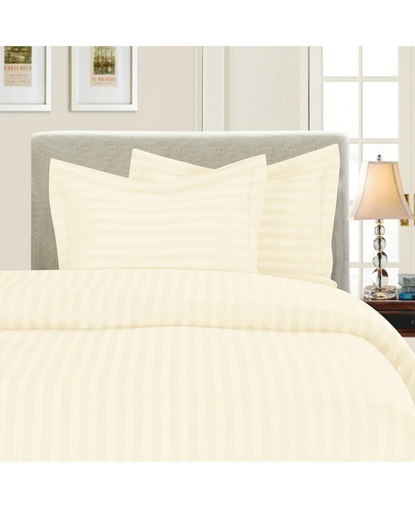 Elegant Comfort Luxurious Stripe Wrinkle-Free 3-Pc. Duvet Cover Set, Full/Queen