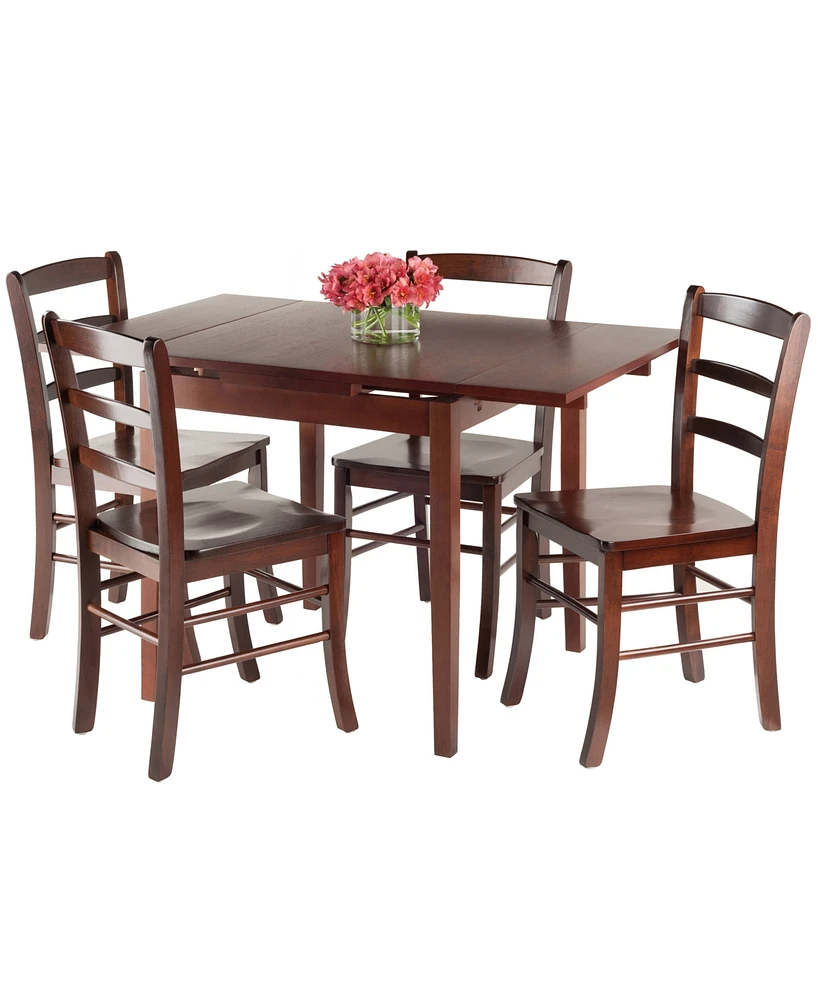 Pulman 5-Piece Extension Table with Ladder Back Chairs Set