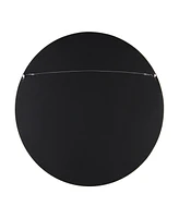 Kate and Laurel Hutton Round Wood Wall Mirror