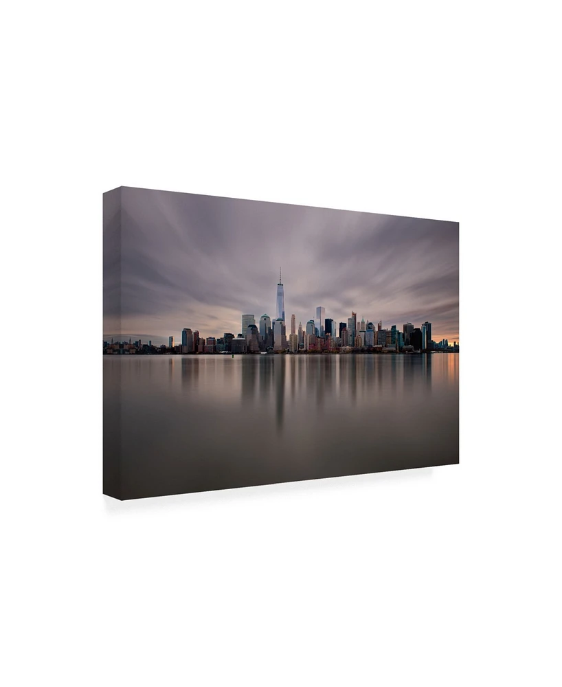 David Ayash Dawn over Downtown Manhattan Canvas Art - 27" x 33.5"
