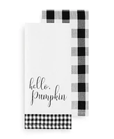 Elrene Hello Pumpkin and Check Kitchen Towel Set