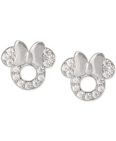 Disney Children's Cubic Zirconia Minnie Mouse Stud Earrings in Sterling Silver