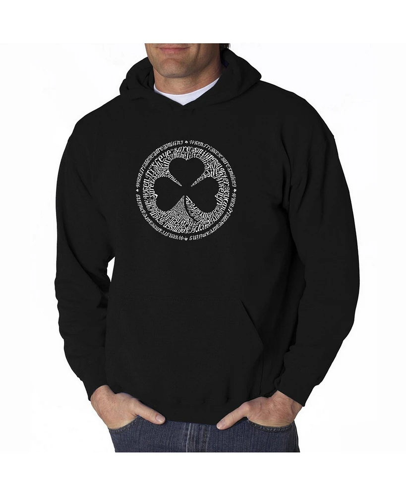 La Pop Art Men's Word Hoodie - Irish Eyes Clover