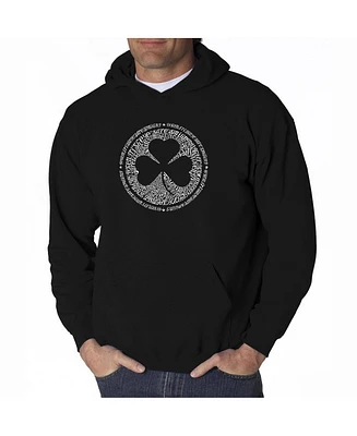 La Pop Art Men's Word Hoodie - Irish Eyes Clover