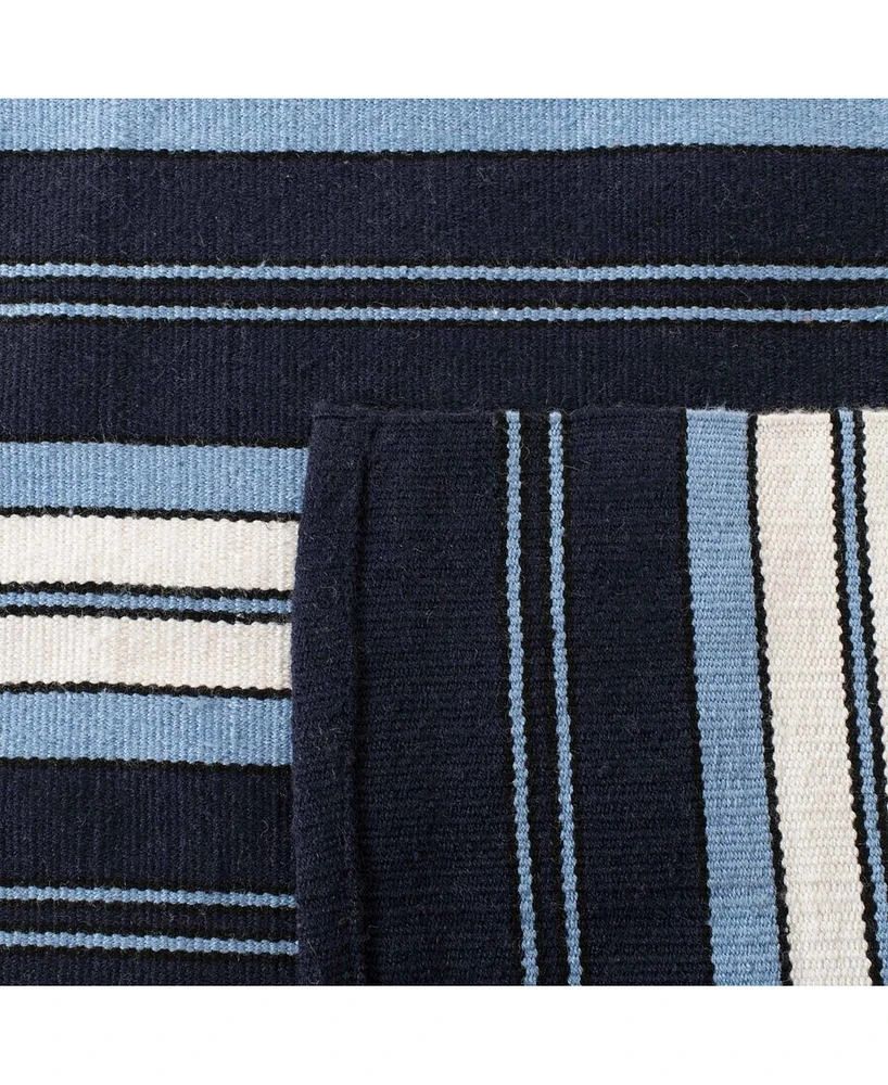 Lauren Ralph Lauren Leopold Stripe LRL2462A Navy 4' X 6' Outdoor Area Rug