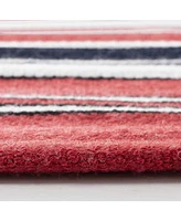 Lauren Ralph Lauren Leopold Stripe LRL2462E Red 4' X 6' Outdoor Area Rug