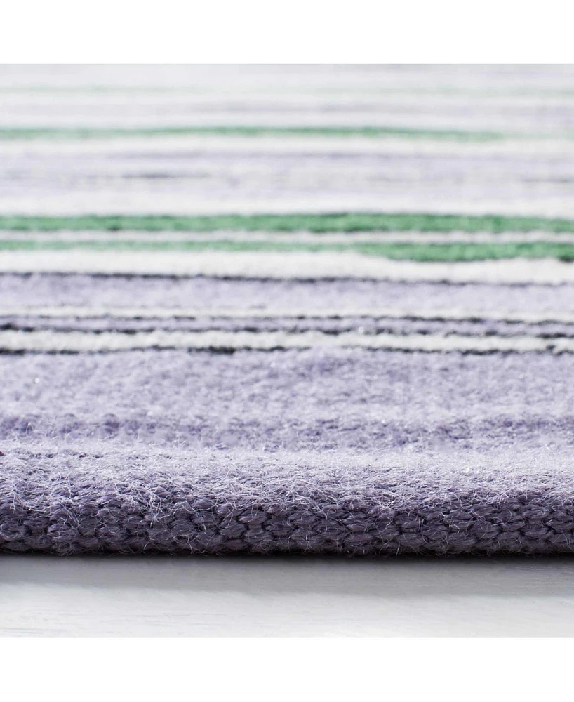 Lauren Ralph Lauren Leopold Stripe LRL2462G Lilac 4' X 6' Outdoor Area Rug