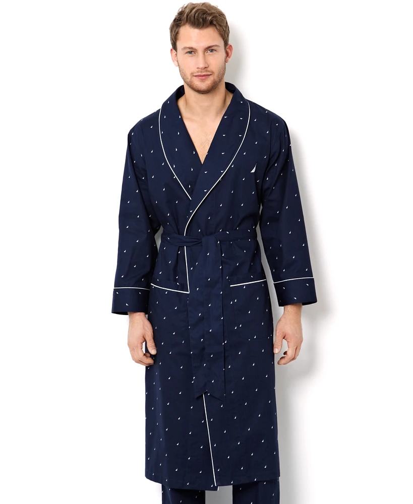 Nautica Men's Signature Light Weight Brand Icon Woven Robe