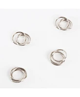 Saro Lifestyle Three Ring Design Napkin Ring, Set of 4