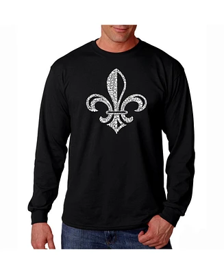 La Pop Art Men's Word Long Sleeve T-Shirt- When The Saints Go Marching