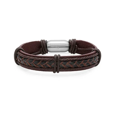 Steeltime Men's Leather String Design Bracelet