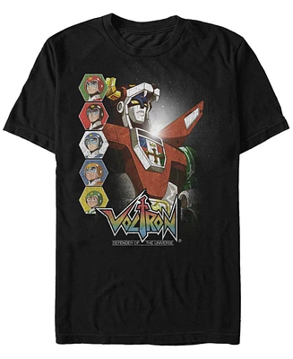 Voltron: Defender of the Universe Men's Character Panels Short Sleeve T-Shirt