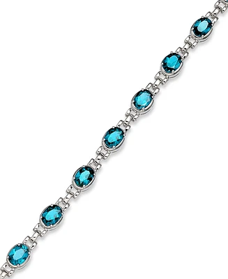 Blue Topaz (13 ct. t.w.) Oval Link Bracelet Sterling Silver (Also Mystic Topaz)