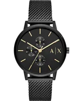 Men's Black Stainless Steel Mesh Bracelet Watch 42mm