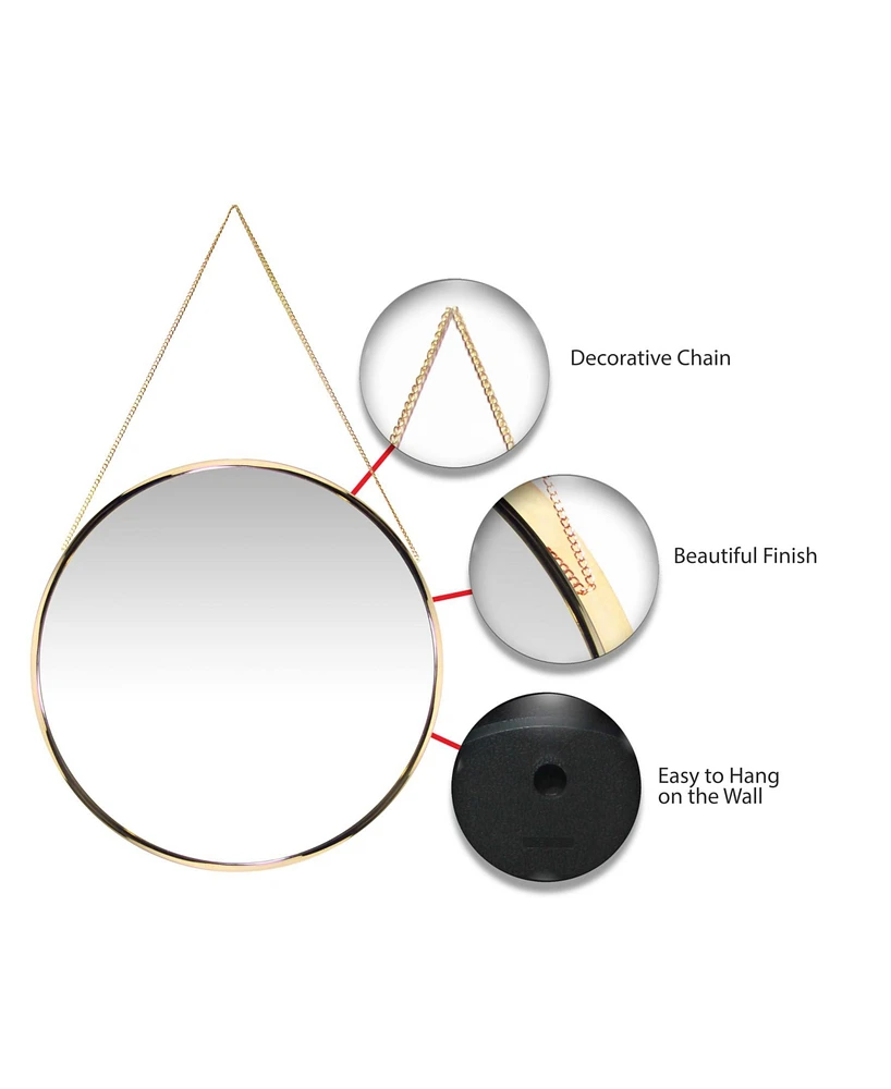 Infinity Instruments Decorative Round Wall Mirror